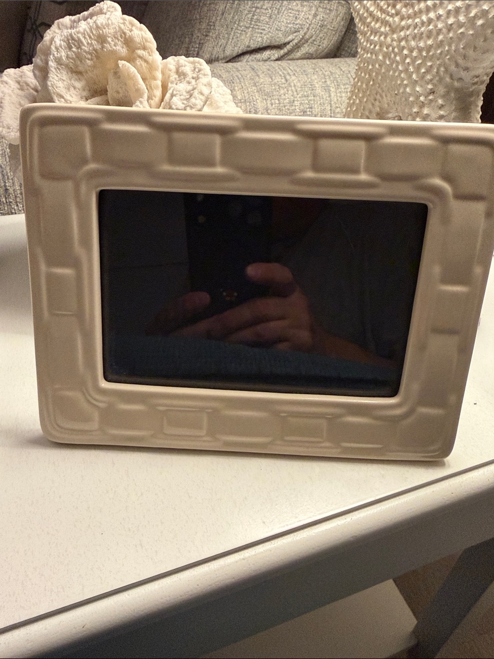 Longaberger  Ceramic Picture Frame - Cream/ivory